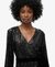 SEQUIN VELVET WRAP MINI DRESS