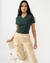 V- NECK CROP RIB TEE