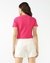 V- NECK CROP RIB TEE