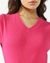 V- NECK CROP RIB TEE