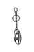 Black Metal Oval D keyring with crystals