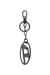 Black Metal Oval D keyring with crystals