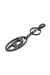 Black Metal Oval D keyring with crystals