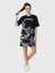 CRANE PRINT JERSEY DRESS