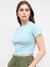 CROP EMBROIDERED OVERDYED SURF TEE