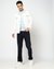 Cotton Solid Slim Fit Blue Denim with Stretch
