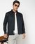 Cotton Solid Relaxed Fit Navy Shacket with Stretch