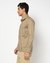 Cotton Solid Relaxed Fit Khaki Shacket with Stretch