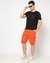 Cotton Solid Relaxed Fit Orange Cargo Shorts with Stretch