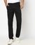Cotton Solid Adjustable Waistband Slim Fit Black Trouser with Stretch