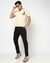 Cotton Solid Slim Fit Satin Black Trouser with Stretch