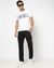 Cotton Solid Slim Fit Black Cargo Trouser with Stretch