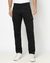 Cotton Solid Slim Fit Black Cargo Trouser with Stretch