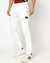 Cotton Solid Slim Fit White Cargo Trouser with Stretch