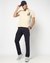 Cotton Solid Slim Fit Cargo Navy Trouser with Stretch