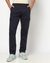 Cotton Solid Slim Fit Cargo Navy Trouser with Stretch
