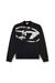 Black Sweatshirt with distressed flocked logo
