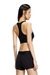 Black Sports bra with cut-off logo