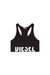 Black Sports bra with cut-off logo