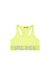Green Sports bra with cut-off logo