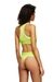 Green Sports bra with cut-off logo
