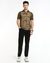 Brown Polo shirt with water print logo