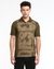 Brown Polo shirt with water print logo