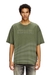 Olive Green Laser-faded logo T-shirt