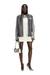 Grey Biker jacket in perforated leather