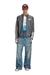 Grey Biker jacket in perforated leather