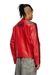 Red Biker jacket in perforated leather