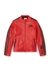 Red Biker jacket in perforated leather