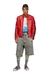 Red Biker jacket in perforated leather