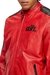 Red Biker jacket in perforated leather