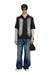 Black Faded bowling shirt with logo prints
