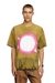Brown Tie-dye T-shirt with spotlight print