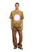 Brown Tie-dye T-shirt with spotlight print