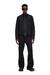 Black Padded nylon biker jacket