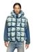 Blue Tie-dyed denim puffer vest