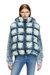 Blue Tie-dyed denim puffer vest