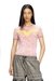 Pink Slim fit T-shirt with Oval D puff print