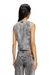 Dark Grey Sleeveless top in crystal denim