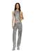 Dark Grey Sleeveless top in crystal denim