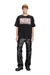 Black T-shirt with large gabardine patch logo