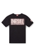 Black T-shirt with large gabardine patch logo