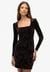 VELVET SQUARE NECK MINI DRESS