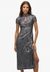 MANDARIN SEQUIN MIDI DRESS