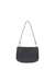 Black 1DR Twin-Double-pouch shoulder bag in printed leather