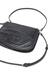 Black 1DR Twin-Double-pouch shoulder bag in printed leather
