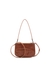 Brown 1DR Twin-Double-pouch shoulder bag in printed leather